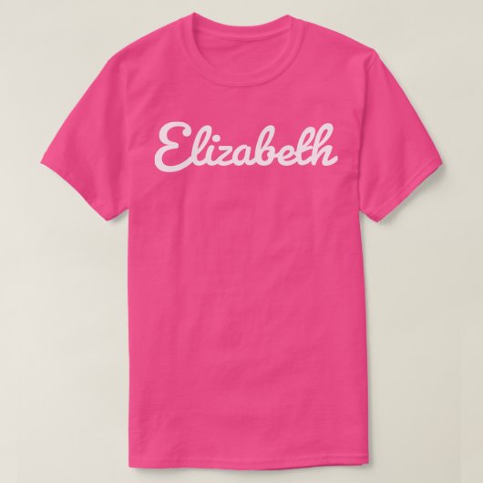 Elizabeth Cursive Script Typografie White Text T-shirt (Design voorkant)