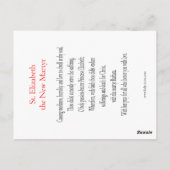 Elizabeth de New Martyr Prayer Card Briefkaart (Achterkant)