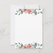 Elizabeth Elegant Pink Flower Song Request Wedding RSVP Kaartje (Achterkant)
