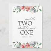 Elizabeth Elegant Pink Flowers Christelijk Wedding Kaart (Achterkant)