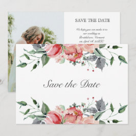 Elizabeth Elegant Roze Bloemen Bruiloft Save The D Date