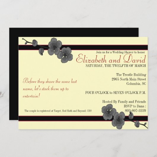 Elizabeth en David- Stock de Bar 2 Kaart (Voorkant / Achterkant)