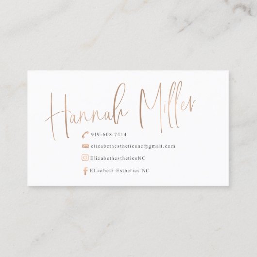 Elizabeth Esthetics Visitekaartje (Achterkant)