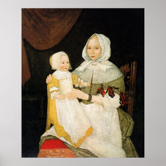 Elizabeth Freake en Baby Mary, ca. 1671-1674 Poster (Voorkant)