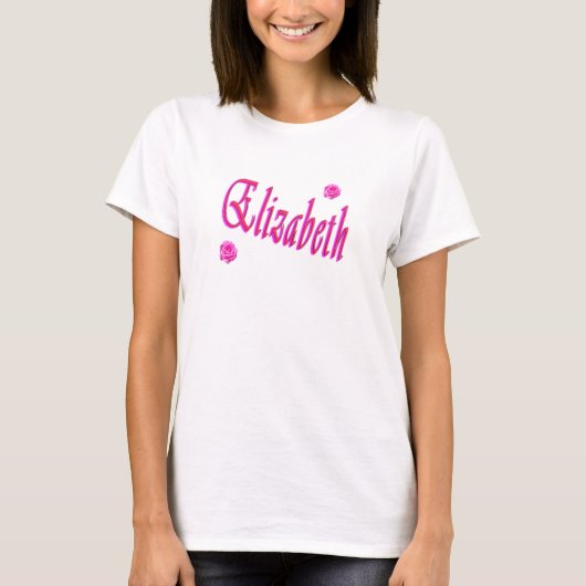 Elizabeth Girls Name Logo, T-shirt (Voorkant)