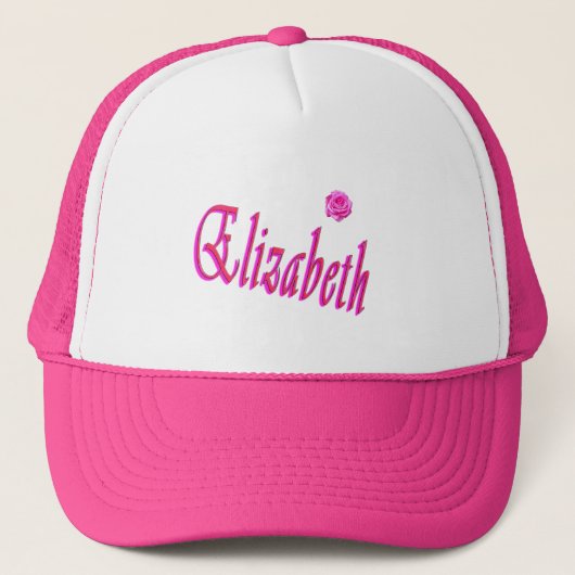 Elizabeth Girls Name Logo, Trucker Pet (Voorkant)