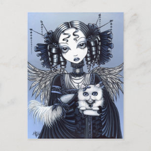 Elizabeth Gothic Victoriaans Persian Cat Angel Briefkaart