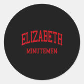 Elizabeth High School Hs Elizabeth Nj Retro Ronde Sticker (Voorkant)