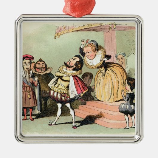 Elizabeth I (1533-1603): met Robert Devereux, twee Metalen Ornament (Voorkant)