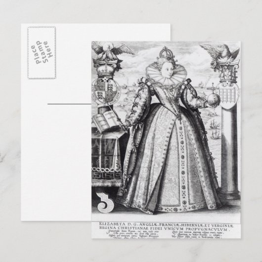 Elizabeth I 1596 Briefkaart (Voorkant / Achterkant)