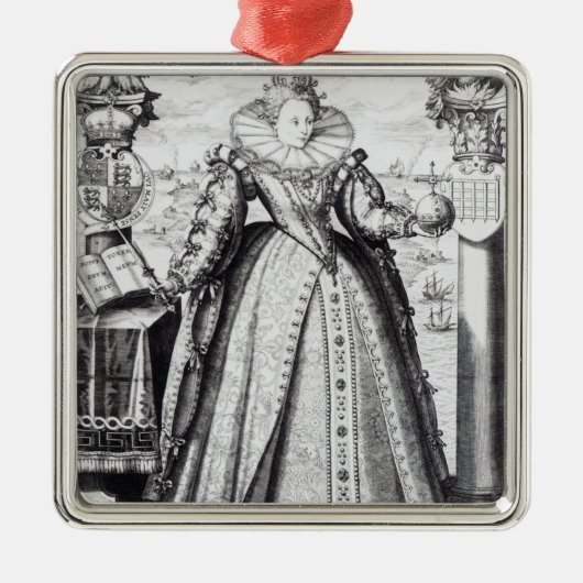 Elizabeth I 1596 Metalen Ornament (Voorkant)