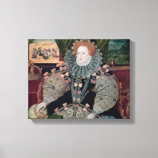 Elizabeth I, Armada Portrait, c.1588 Canvas Afdruk (Voorkant)
