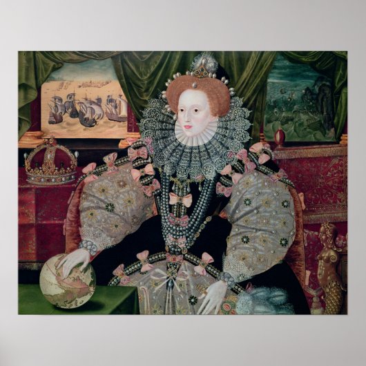 Elizabeth I, Armada Portrait, c.1588 Poster (Voorkant)