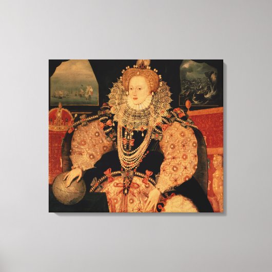 Elizabeth I, Armada portret, c.1588 Canvas Afdruk (Voorkant)
