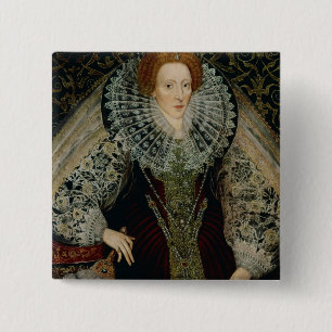 Elizabeth I, c.1585-90 Vierkante Button 5,1 Cm