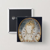 Elizabeth I, c.1595-1600 Vierkante Button 5,1 Cm (Voorkant /achterkant)