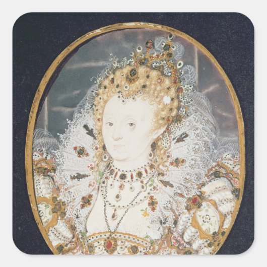 Elizabeth I, c.1595-1600 Vierkante Sticker (Voorkant)