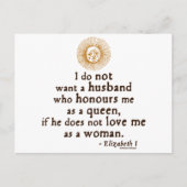 Elizabeth I Citaat over echtgenoot Briefkaart (Voorkant)