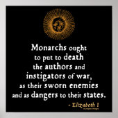 Elizabeth I Citaat over oorlog Poster (Voorkant)