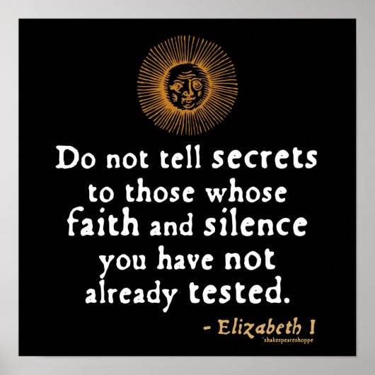 Elizabeth I Citaat over vertrouwen Poster (Voorkant)