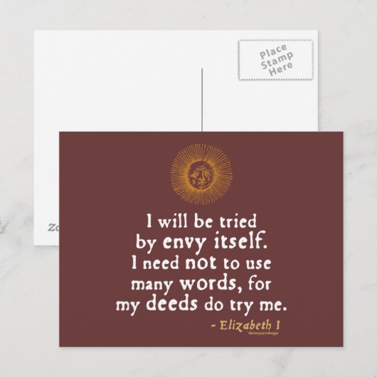 Elizabeth I citeert over de uitspraak Briefkaart (Voorkant / Achterkant)