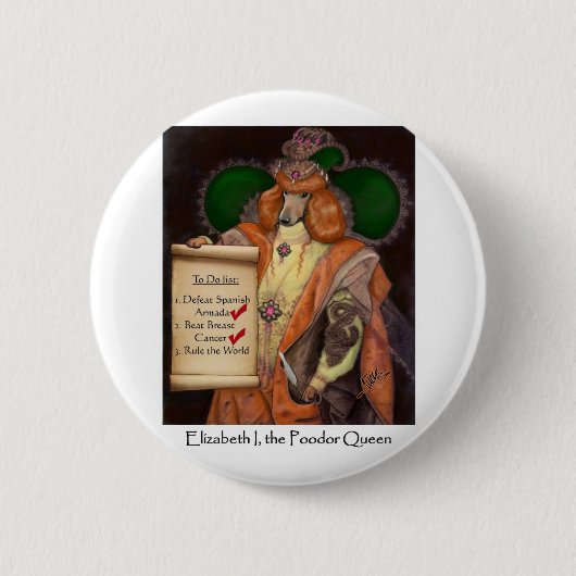 Elizabeth I, de Button van Poodkoningin 2" (Voorkant)