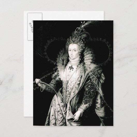Elizabeth I, getekend door W.Derby en gegraveerd d Briefkaart (Voorkant / Achterkant)