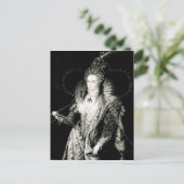 Elizabeth I, getekend door W.Derby en gegraveerd d Briefkaart (Staand voorkant)