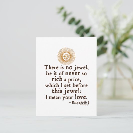 Elizabeth I "Golden Speech"-citaat Briefkaart (Staand voorkant)