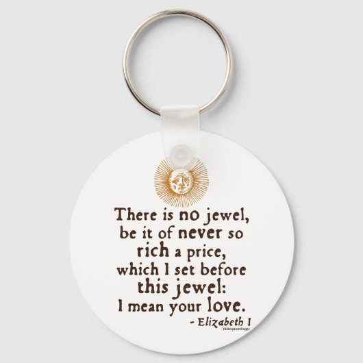 Elizabeth I "Golden Speech"-citaat Sleutelhanger (Voorkant)
