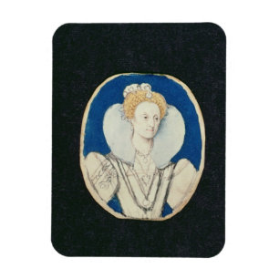 Elizabeth I, miniatuurportret, (onafgewerkt) Magneet
