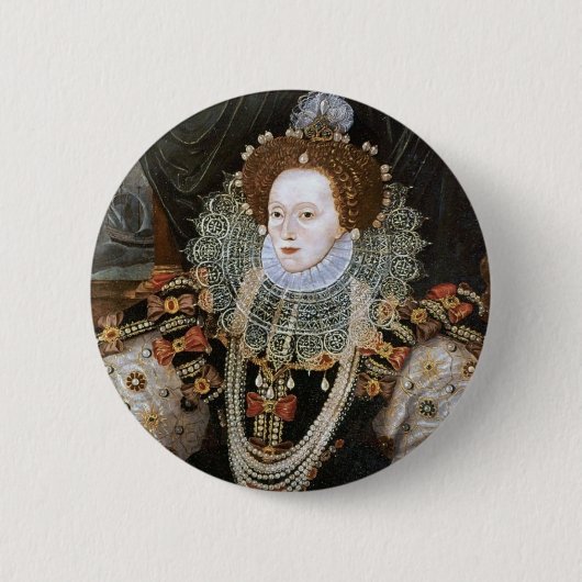 Elizabeth I Portrait Ronde Button 5,7 Cm (Voorkant)