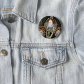 Elizabeth I Portrait Ronde Button 5,7 Cm (In situ)