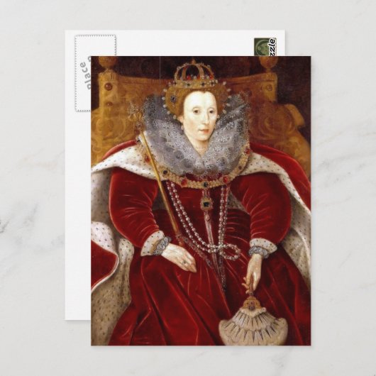 Elizabeth I Red Robes Briefkaart (Voorkant / Achterkant)