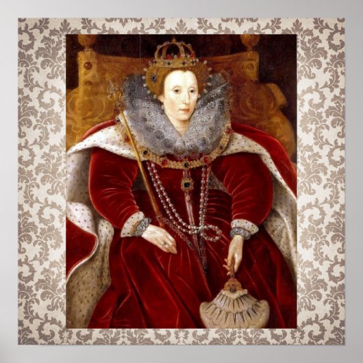Elizabeth I Red Robes Poster (Voorkant)