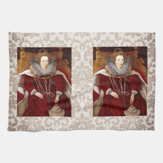 Elizabeth I Red Robes Theedoek (Horizontaal)