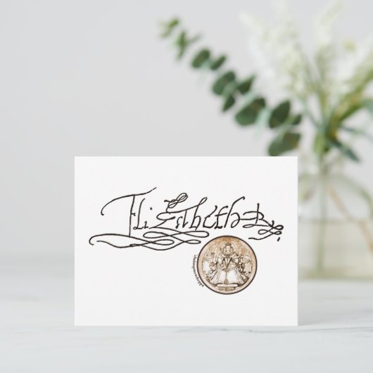 Elizabeth I Signature (Versie 1) Briefkaart (Staand voorkant)