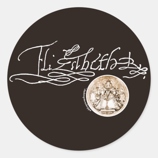 Elizabeth I Signature (Versie 1) Ronde Sticker (Voorkant)