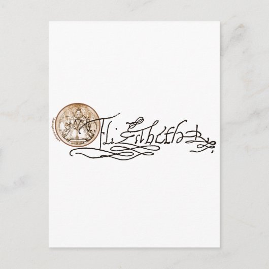 Elizabeth I Signature (Versie 2) Briefkaart (Voorkant)