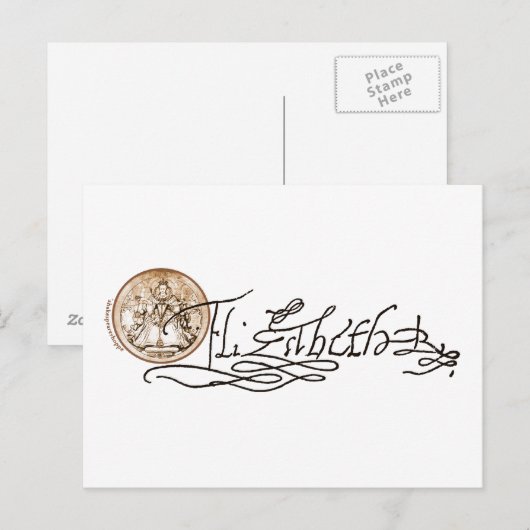 Elizabeth I Signature (Versie 2) Briefkaart (Voorkant / Achterkant)