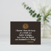 Elizabeth I Tilbury Quote Briefkaart (Staand voorkant)