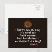 Elizabeth I Tilbury Quote Briefkaart (Voorkant / Achterkant)