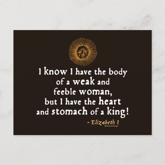 Elizabeth I Tilbury Quote Briefkaart (Voorkant)