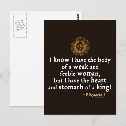 Elizabeth I Tilbury Quote Briefkaart (Voorkant / Achterkant)