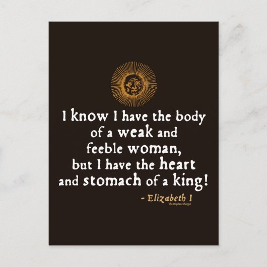 Elizabeth I Tilbury Quote Briefkaart (Voorkant)