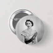 Elizabeth II koningin van Engeland Ronde Button 5,7 Cm (Voorkant /achterkant)