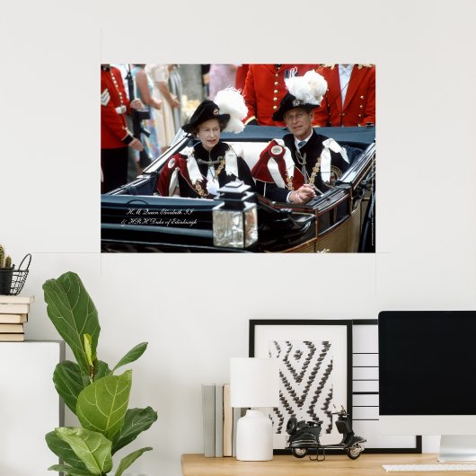 Elizabeth II & Prince Philip 1986 Poster (Thuiskantoor)