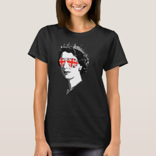 Elizabeth II zonnebril Britse Crown Union Jack T-shirt