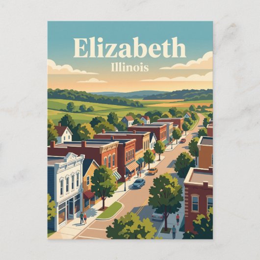 Elizabeth, Illinois Briefkaart (Voorkant)