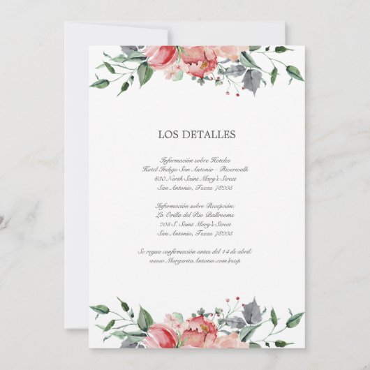 Elizabeth Invitacion de Boda Catolica Wedding Kaart (Achterkant)